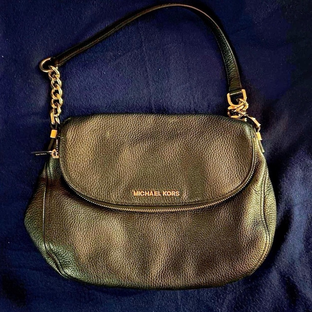Vintage Michael Kors Black Pebbled Leather Shoulder Bag